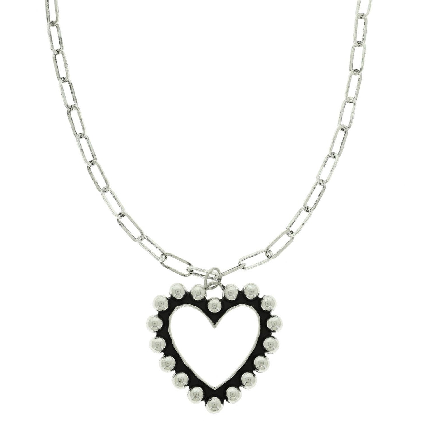 Western Heart Bubble Pendant Necklace