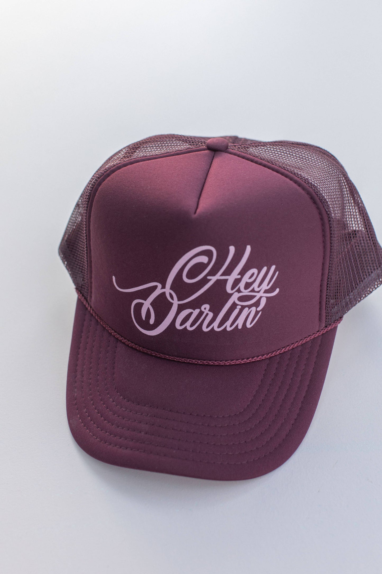 Western Hey Darling Trucker Hat: Maroon