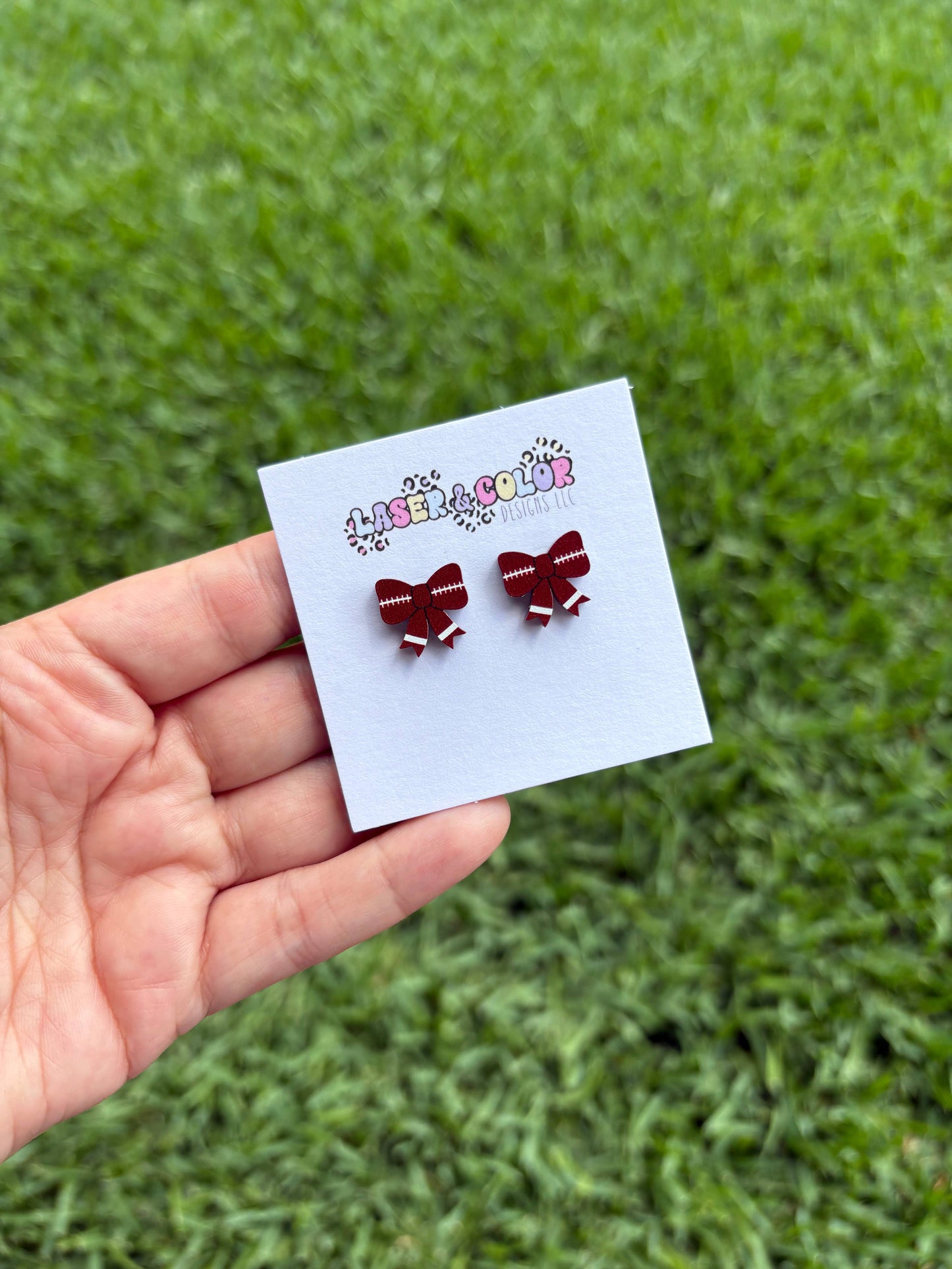 Football Bow Studs