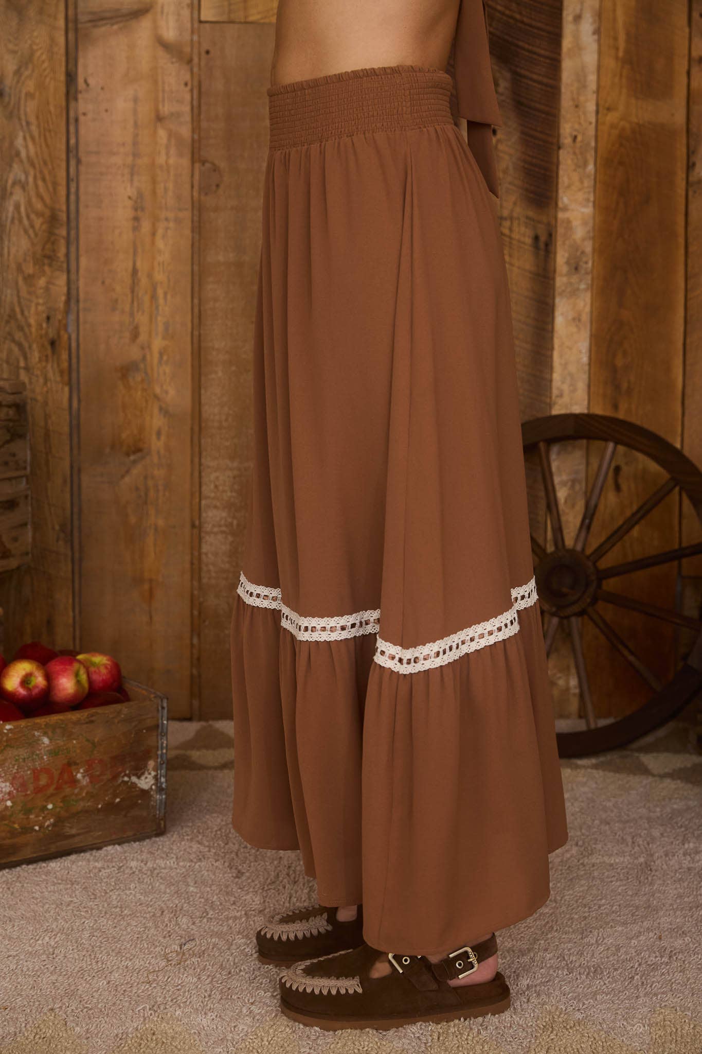 Toffee Lace Maxi Skirt