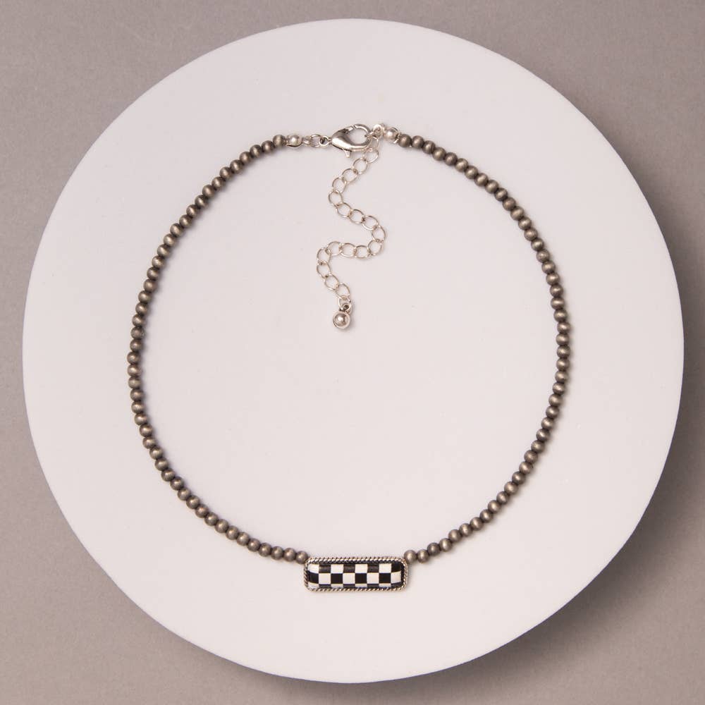 Western Navajo Bar Checkered Choker