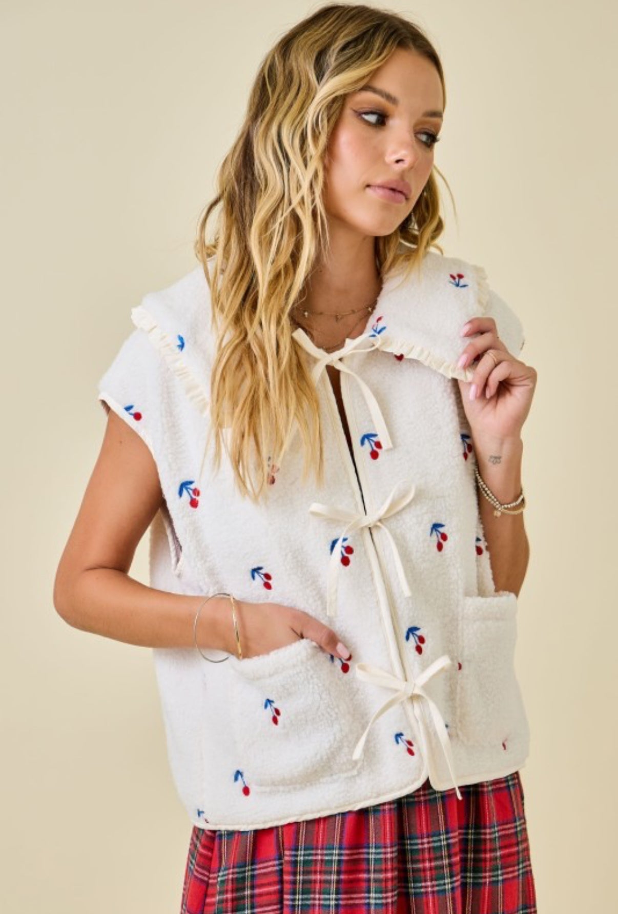 Cherry Sweet Sherpa Vest