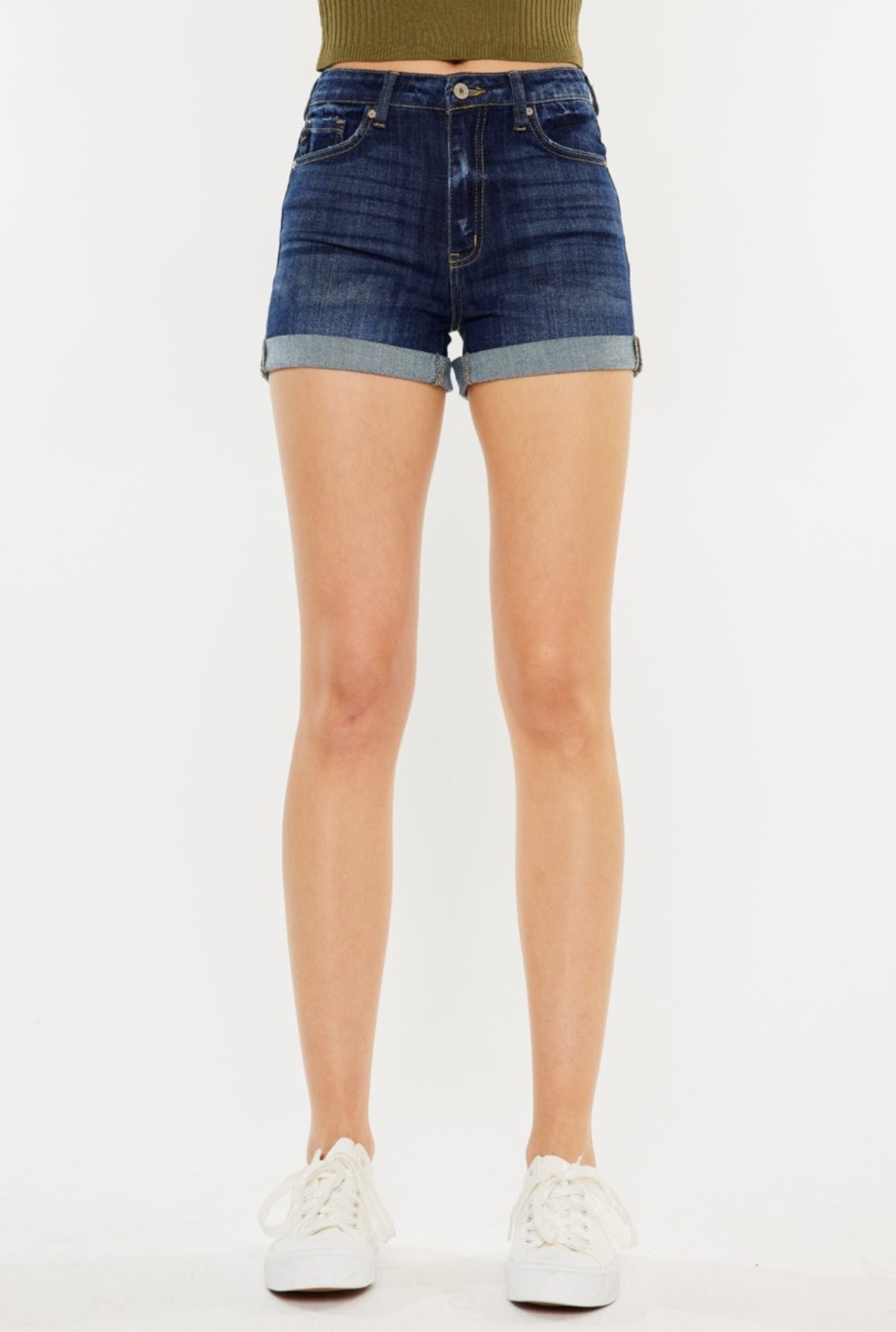 Dark Wash Kan Can Shorts