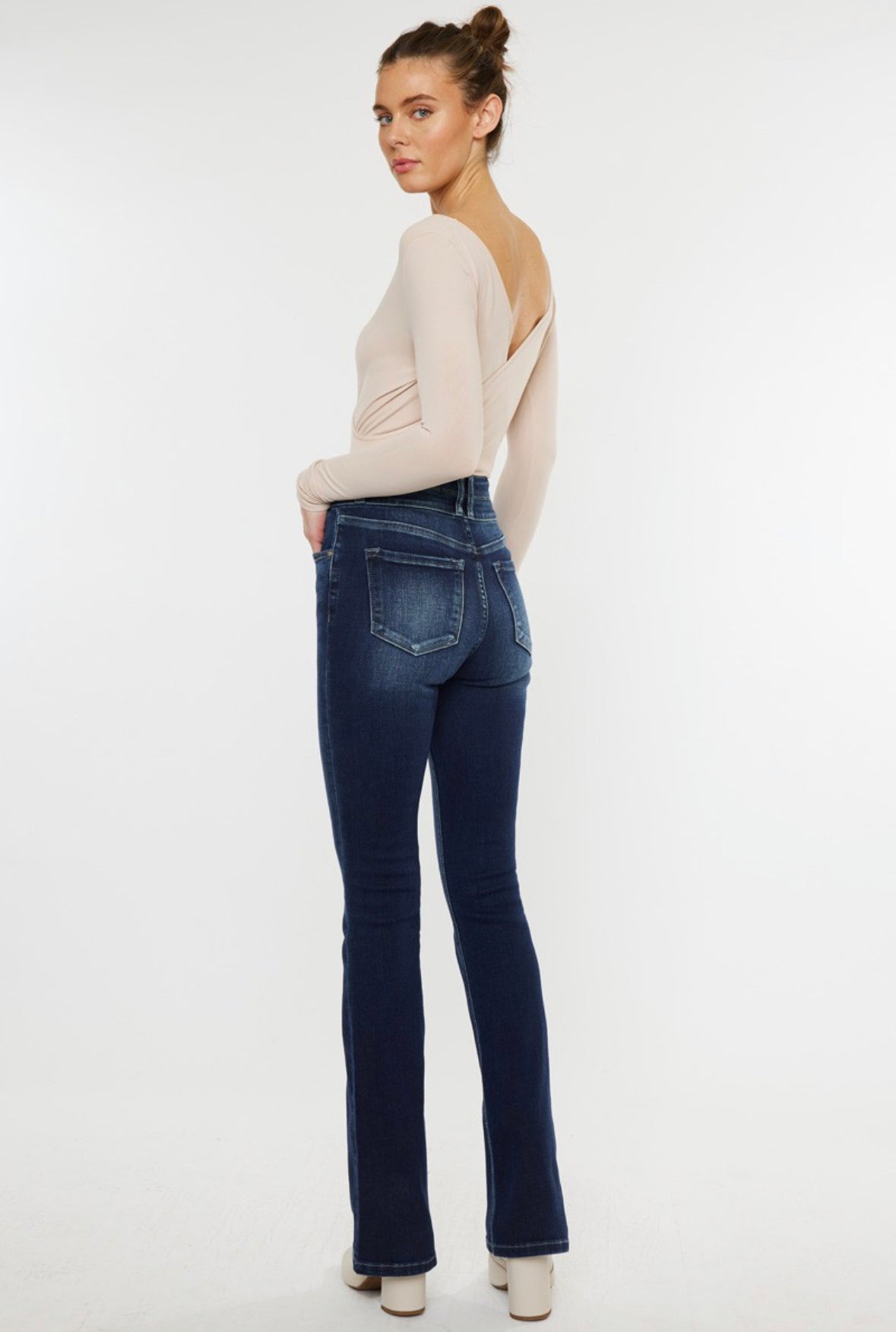 Double Button Kan Can Bootcut Jeans
