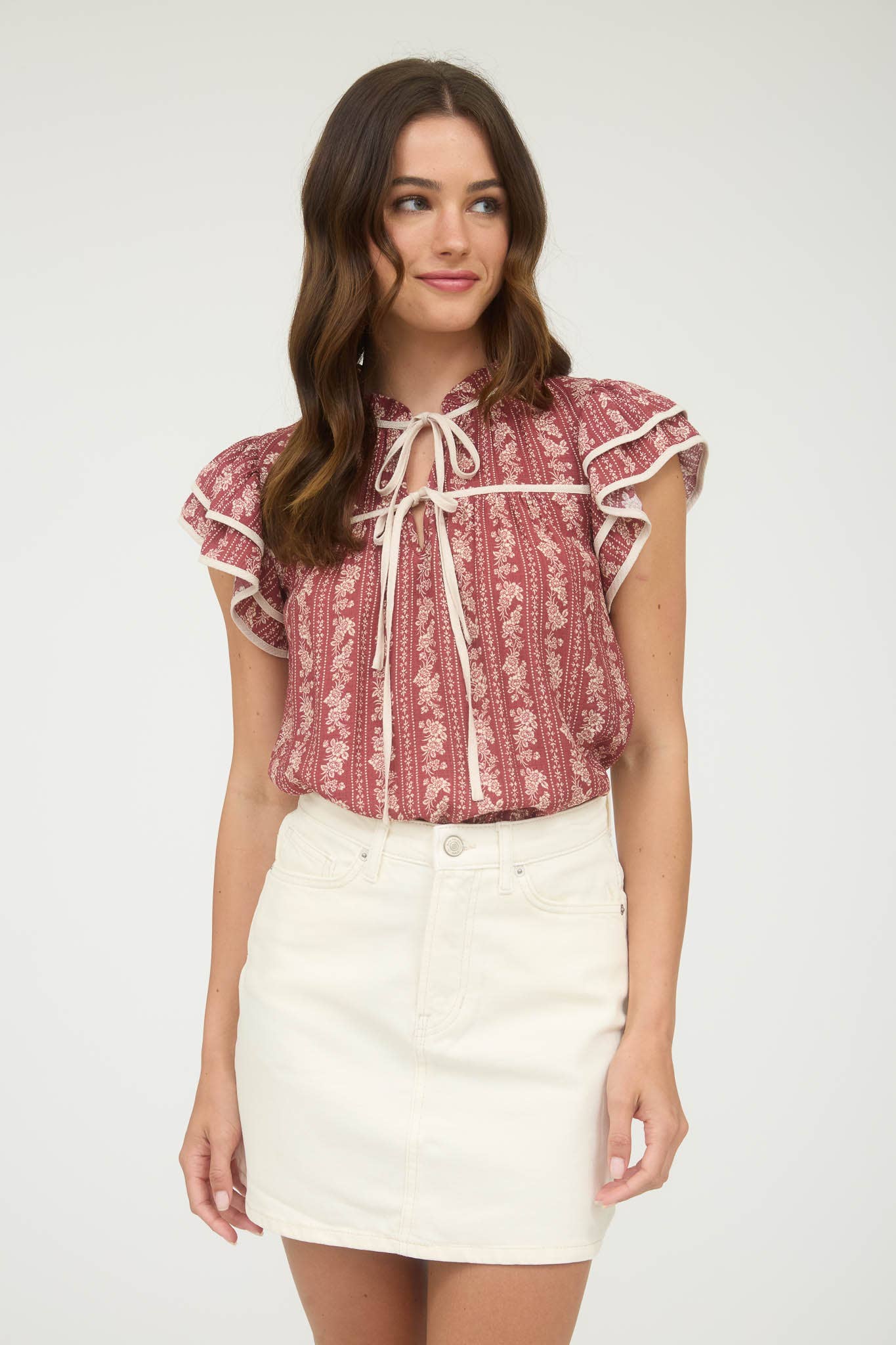 Rosé Ruffle Blouse