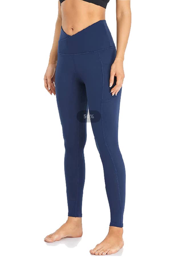 Navy Cross Waist Band Leggings