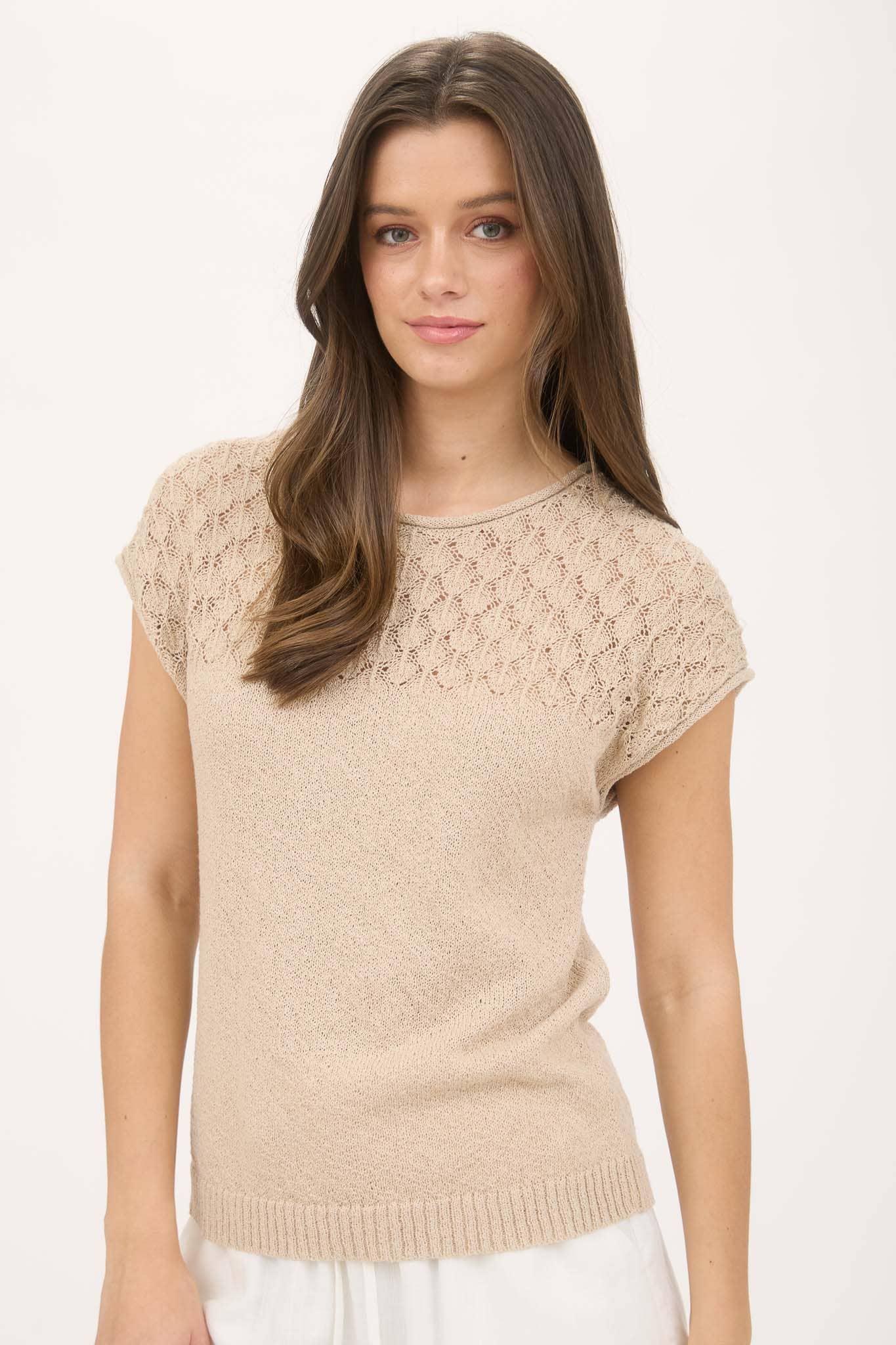 Almond Latte Knit Top