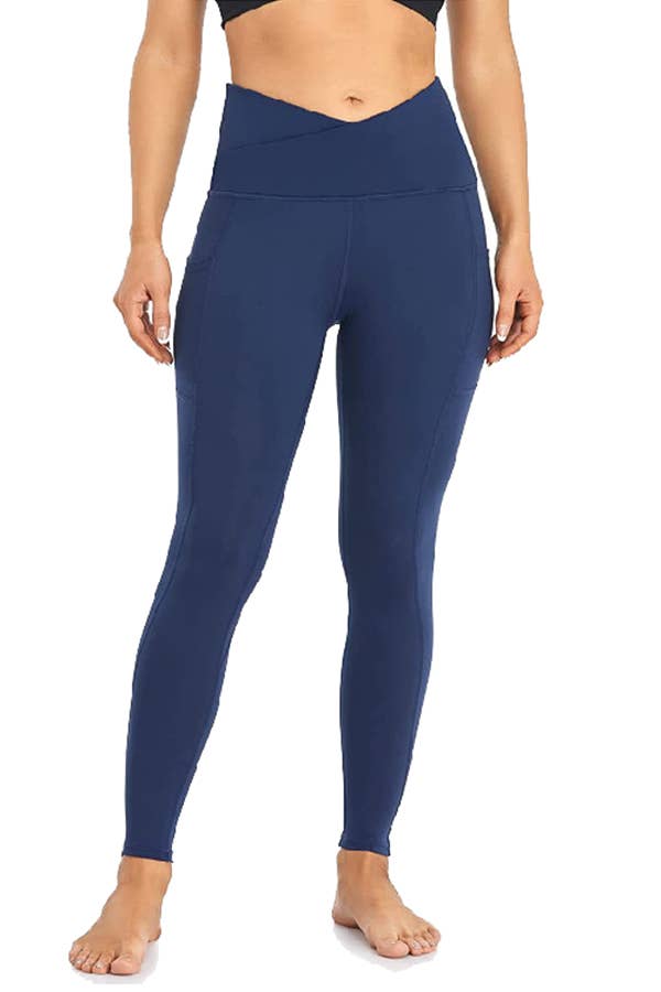 Navy Cross Waist Band Leggings