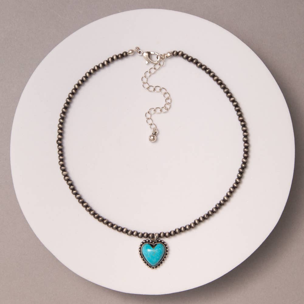 Western Navajo Turquoise Heart Choker