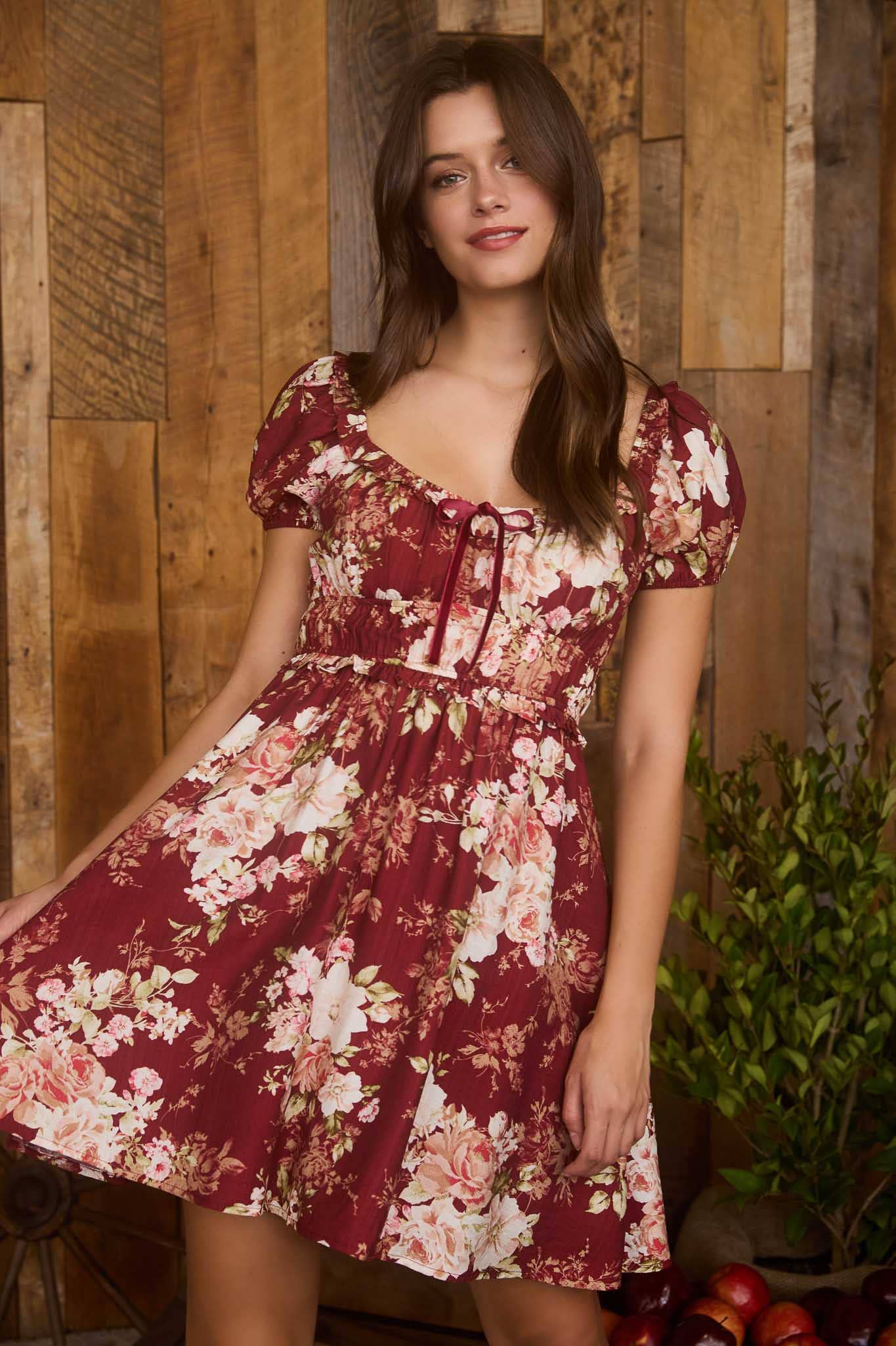Cabernet Petals Dress