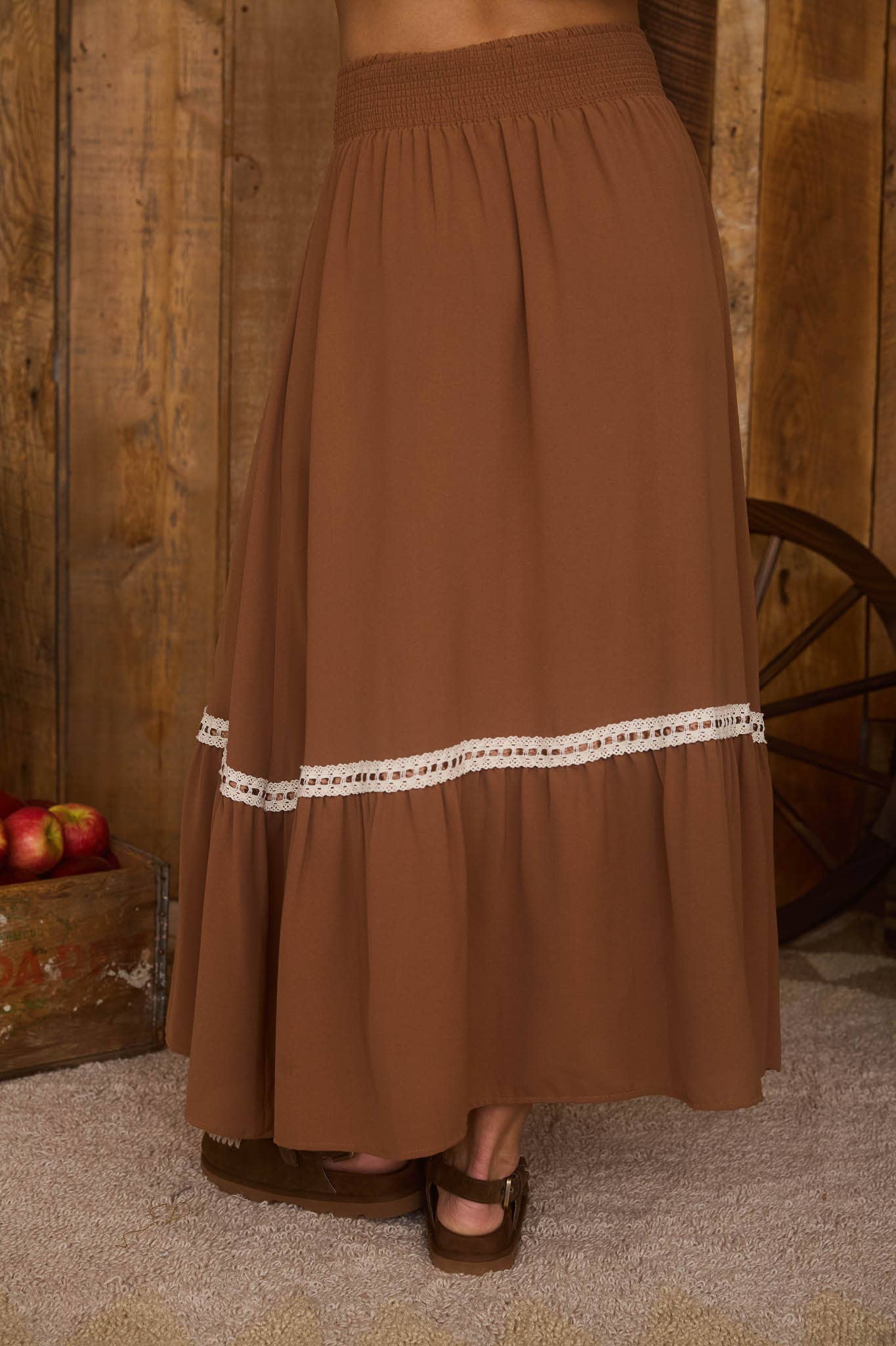 Toffee Lace Maxi Skirt