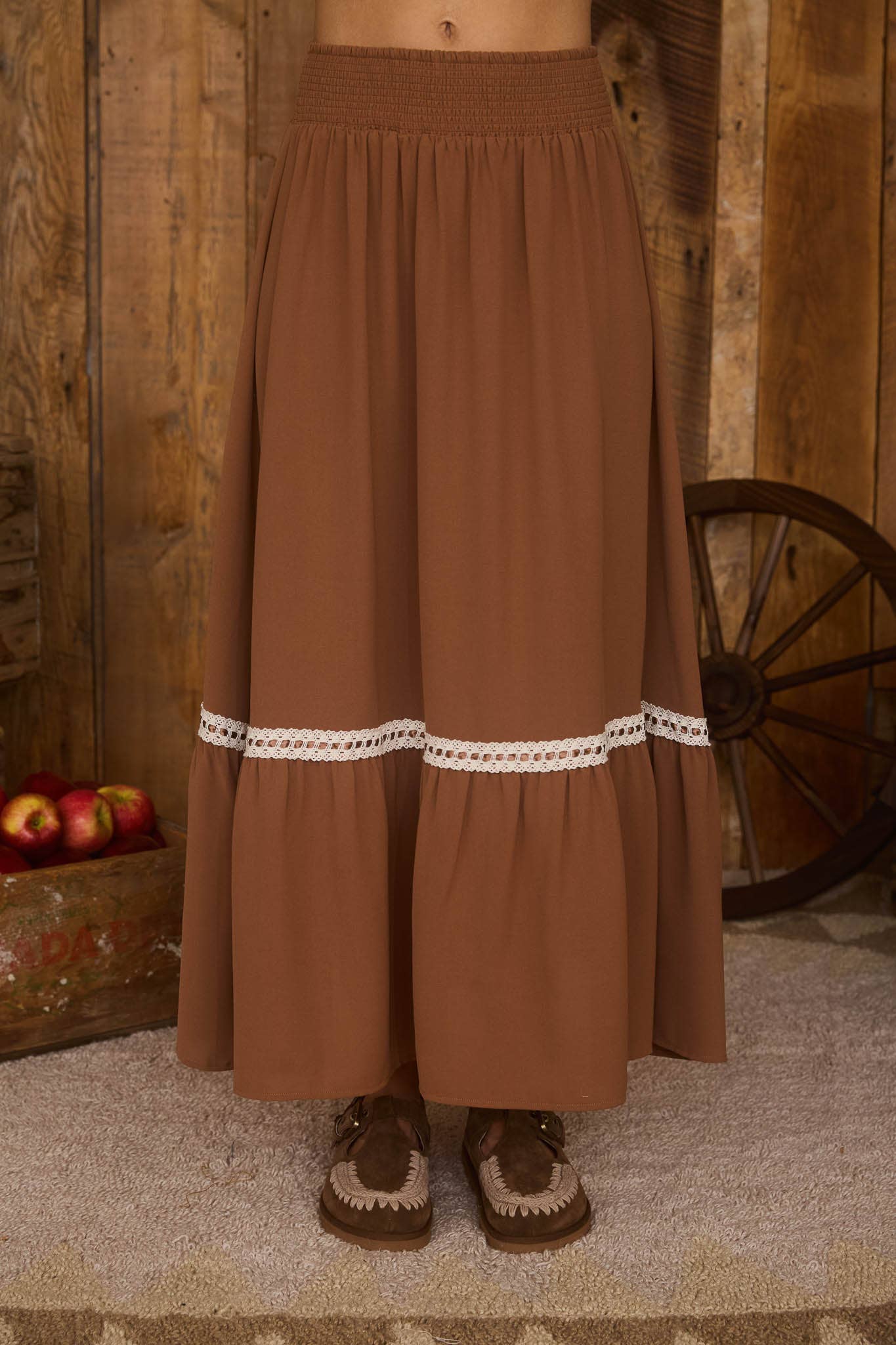 Toffee Lace Maxi Skirt