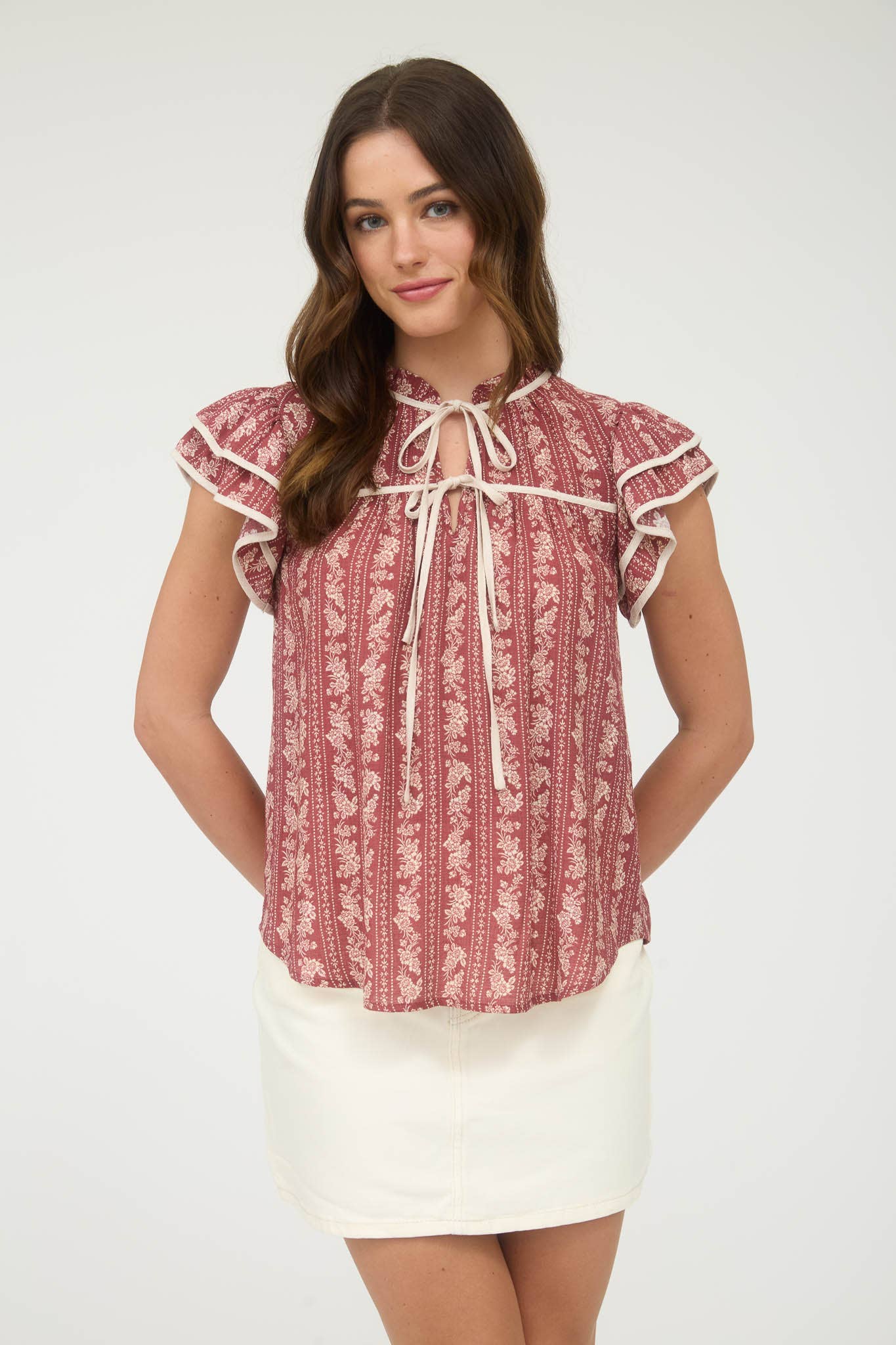 Rosé Ruffle Blouse