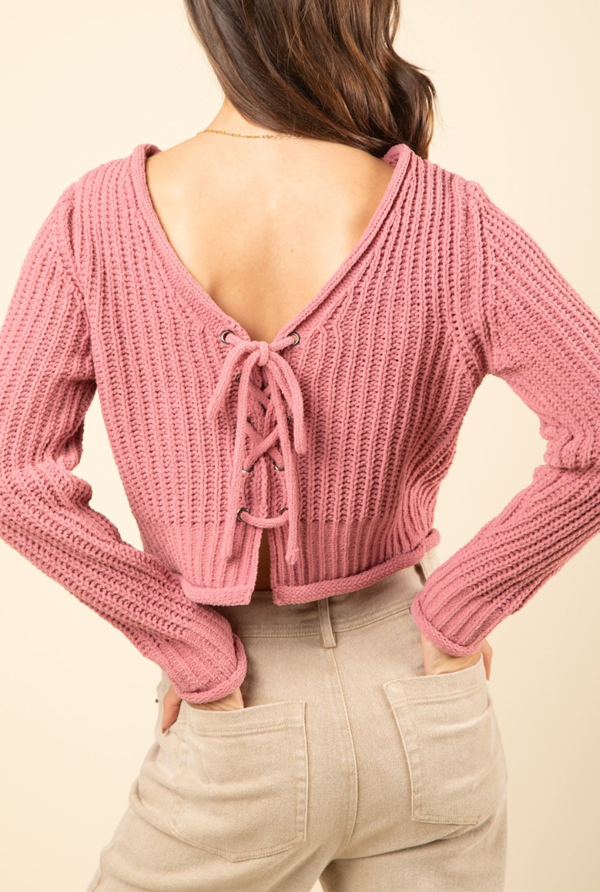 Ribbons & Roses Cropped Sweater
