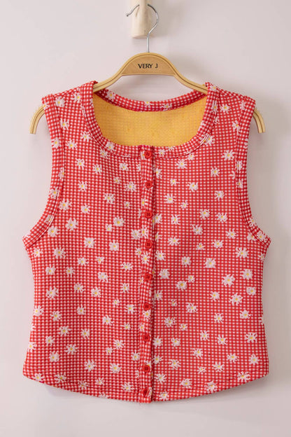 Daisy Lane Button Tank Top