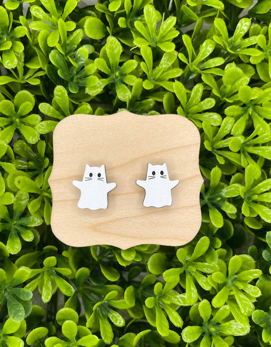 Cat Ghost Studs
