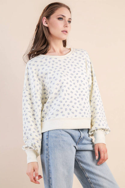 Fall Floral Knit Top - Blush