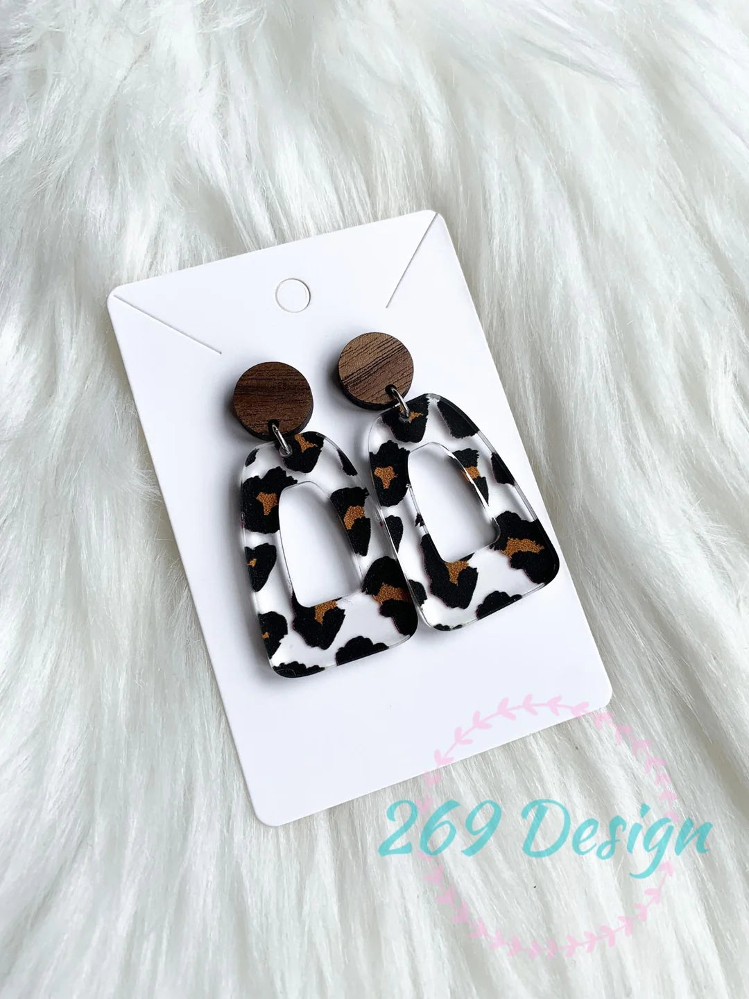 Leopard Print Dangle Earrings