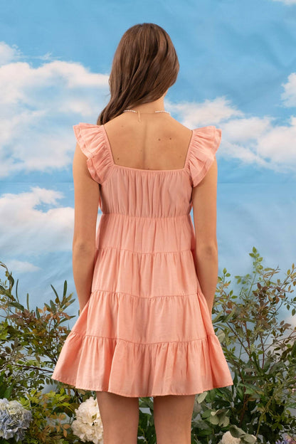 Coral Cascade Dress