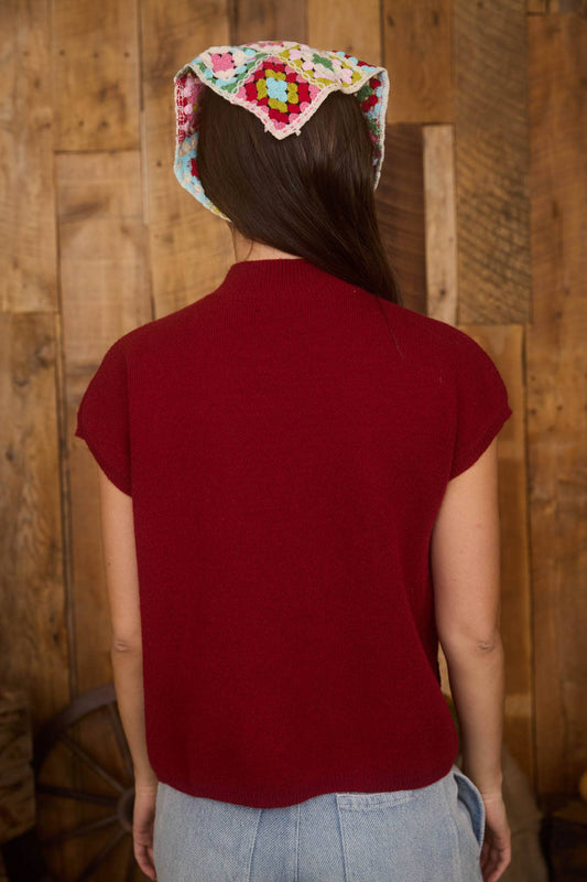 Burgundy Bloom Sweater