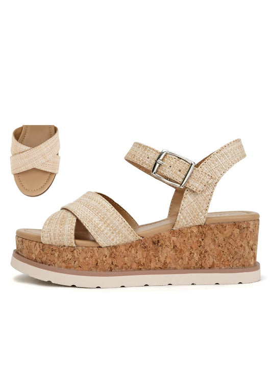 Taupe Cross Strap Sandals