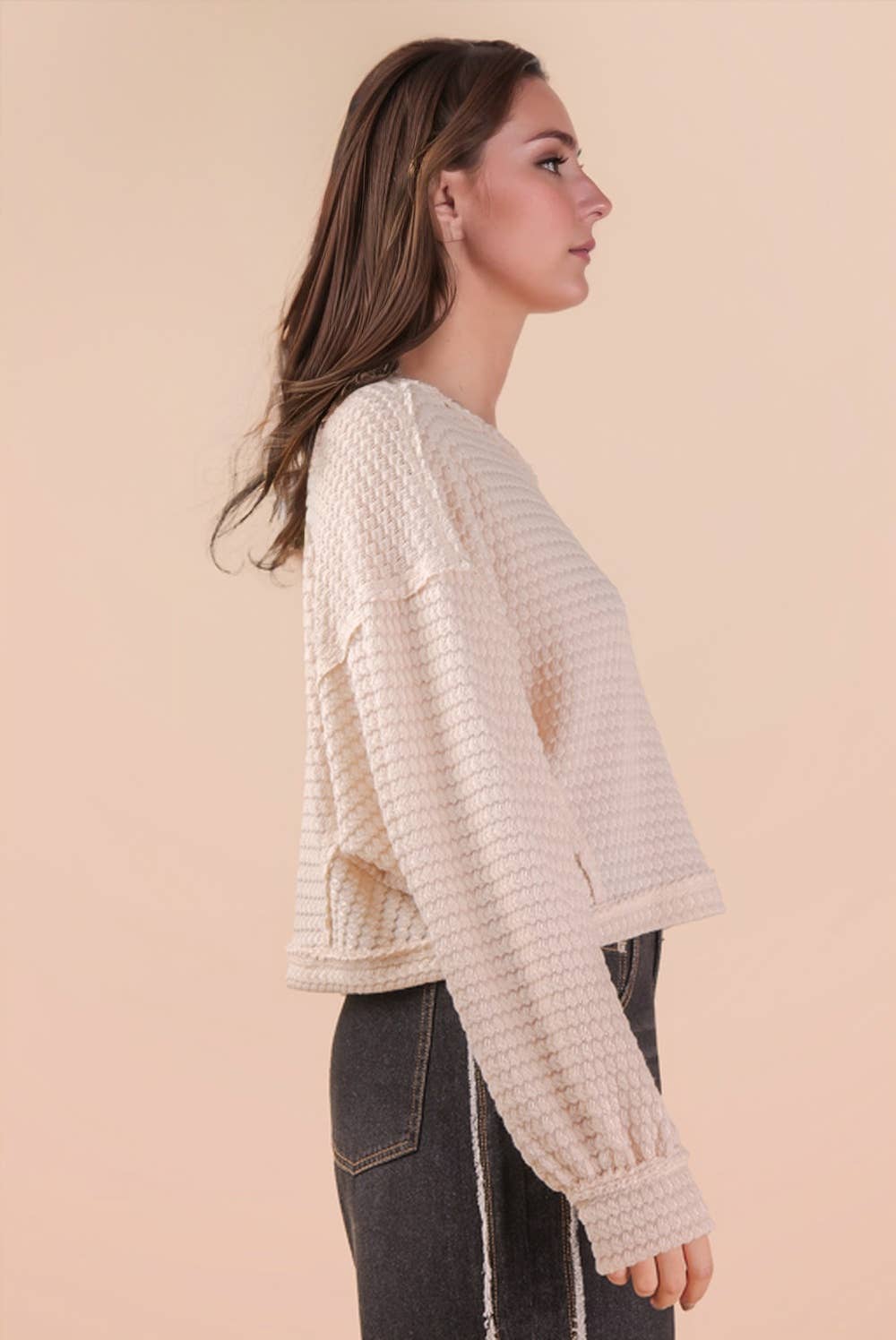 Brunch Babe Waffle Knit Top