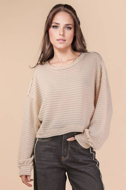 Brunch Babe Waffle Knit Top