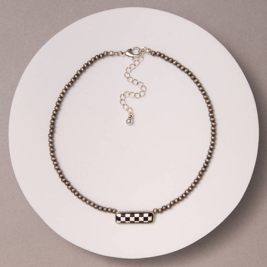 Western Navajo Bar Checkered Choker