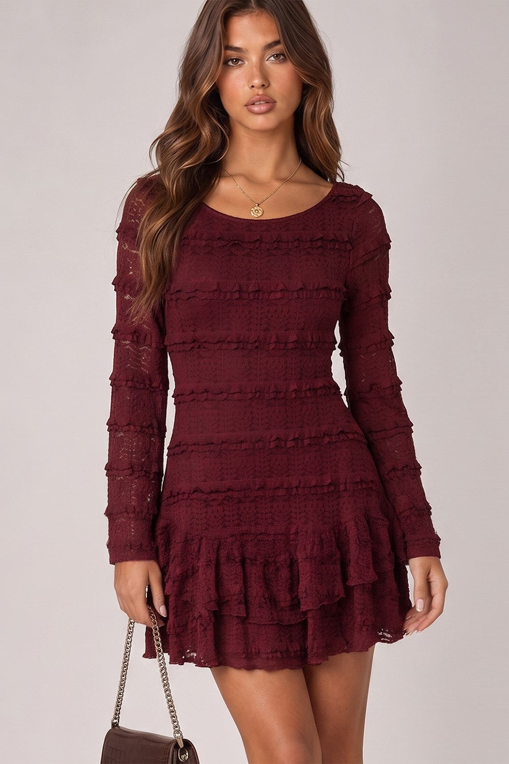 Bordeaux Lace Dress