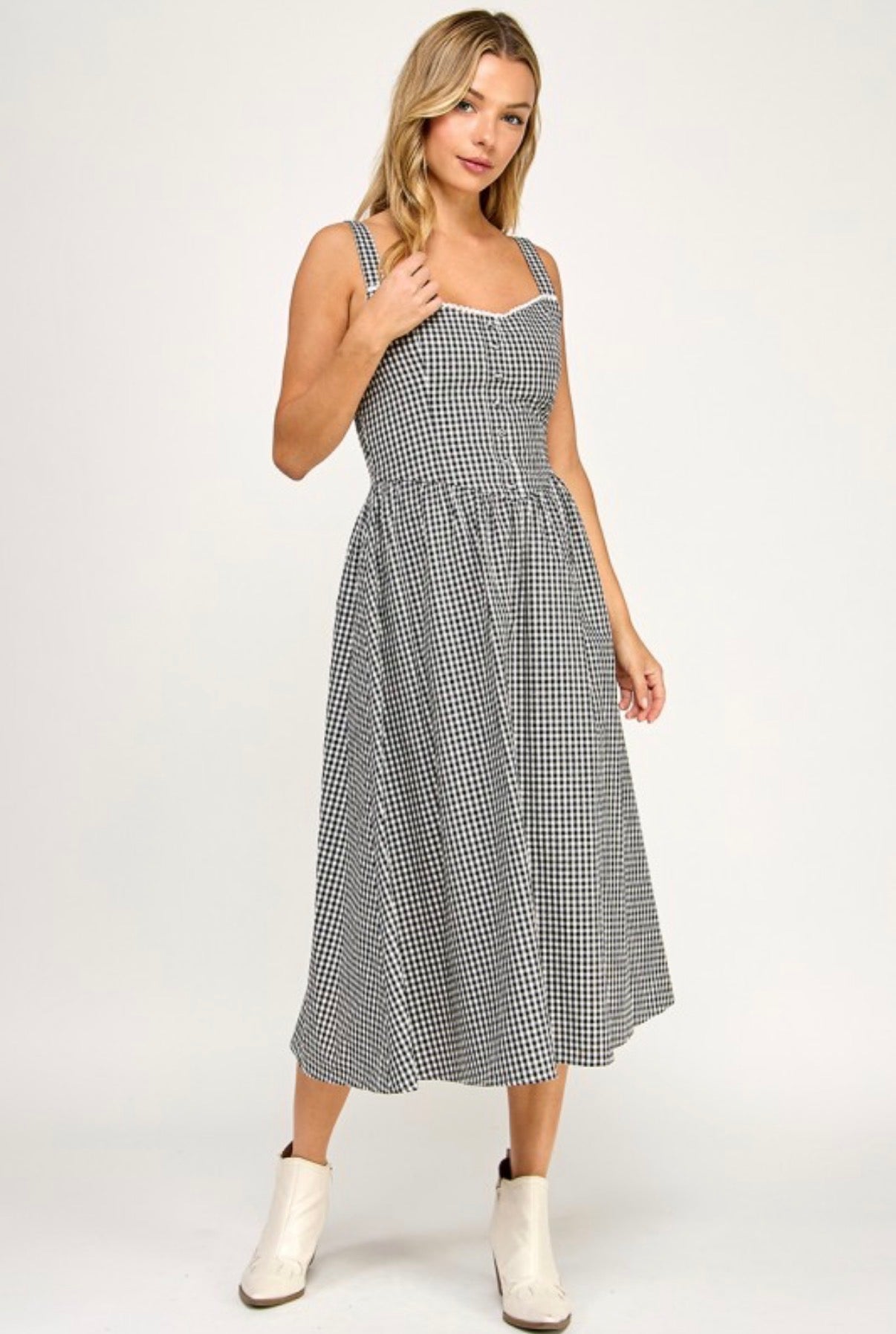 Gingham Charm Maxi Dress