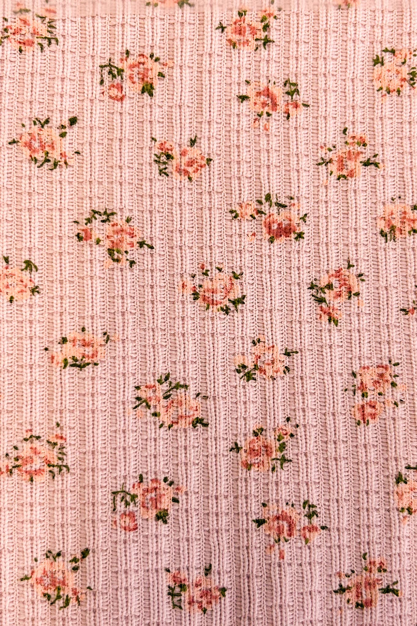 Fall Floral Knit Top - Blush