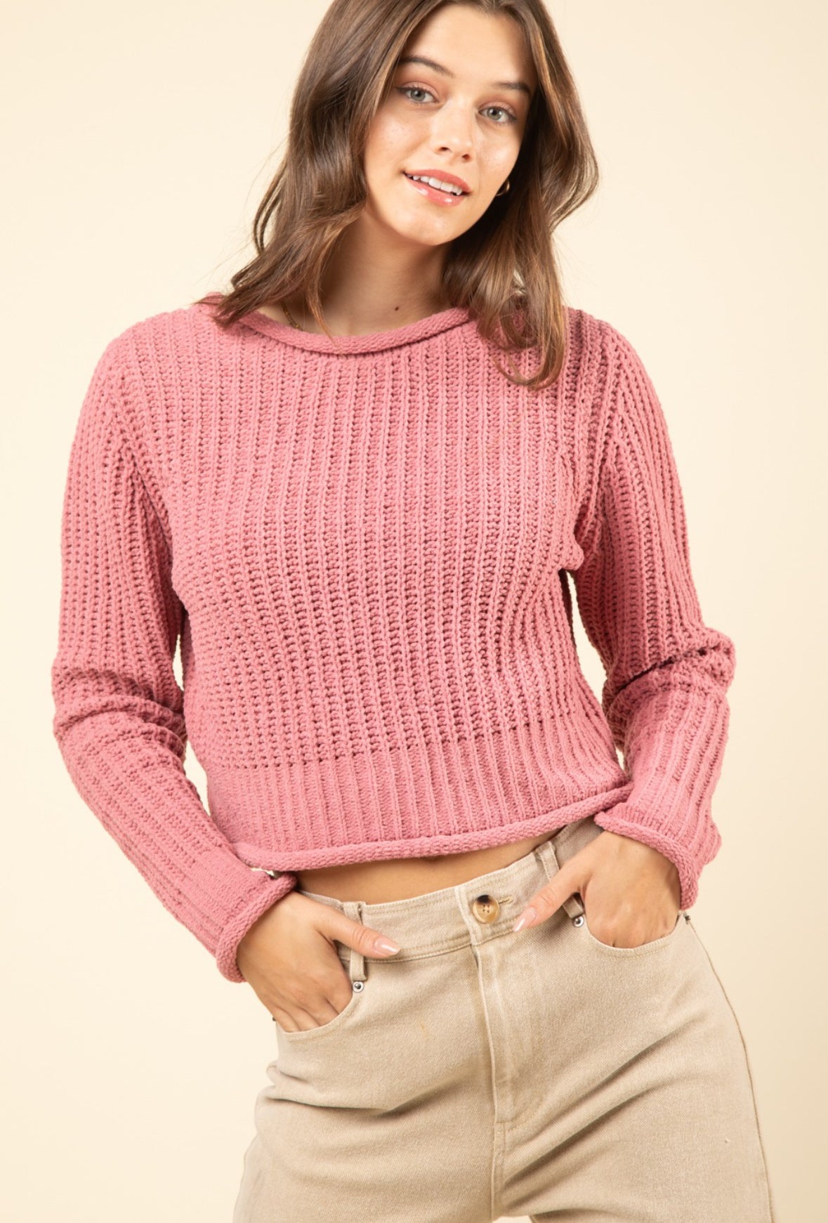 Ribbons & Roses Cropped Sweater