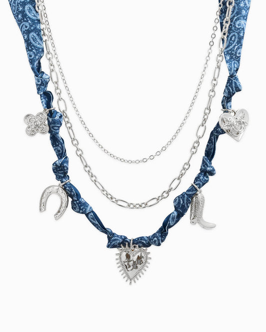 Rodeo Queen Charm Necklace: Silver
