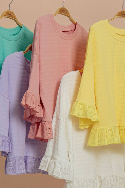 Soft Bloom Ruffle Sleeve Top