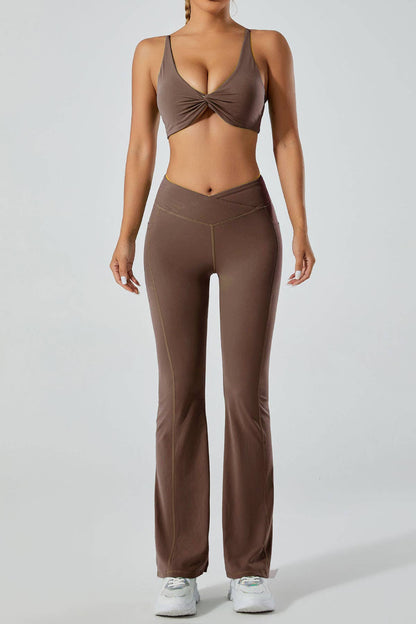 Brown Flared Leggings