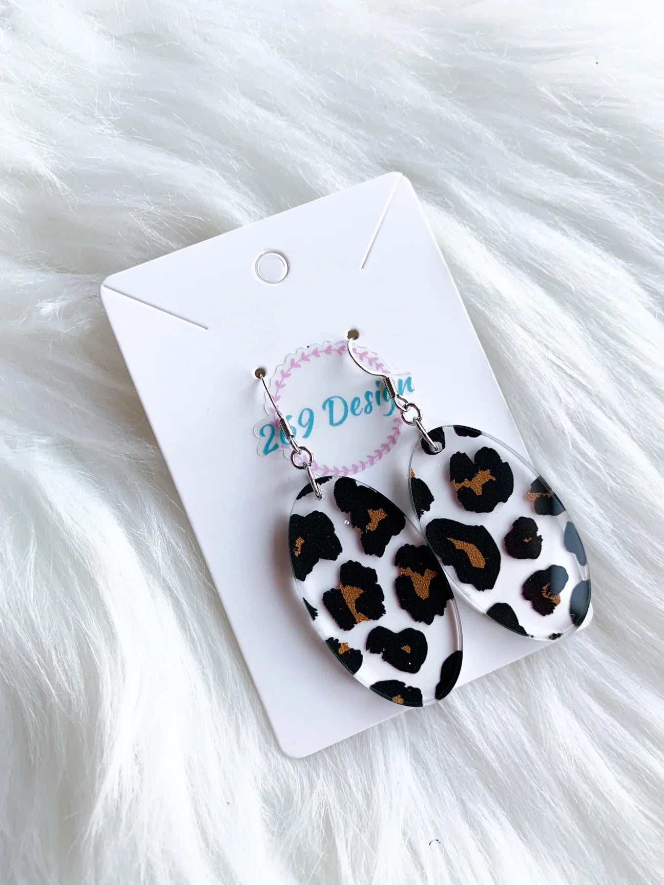 Leopard Print Dangle Earrings