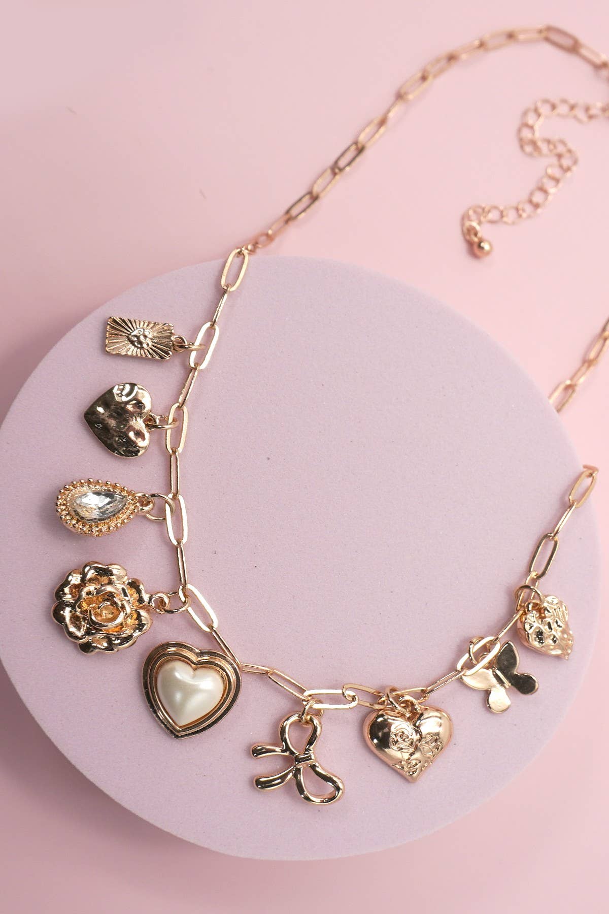 Pearl Heart Charm Necklace