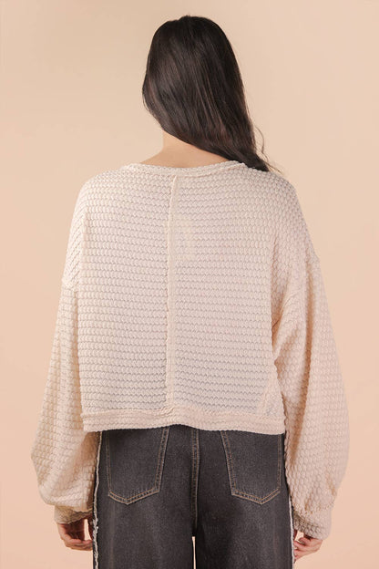 Brunch Babe Waffle Knit Top