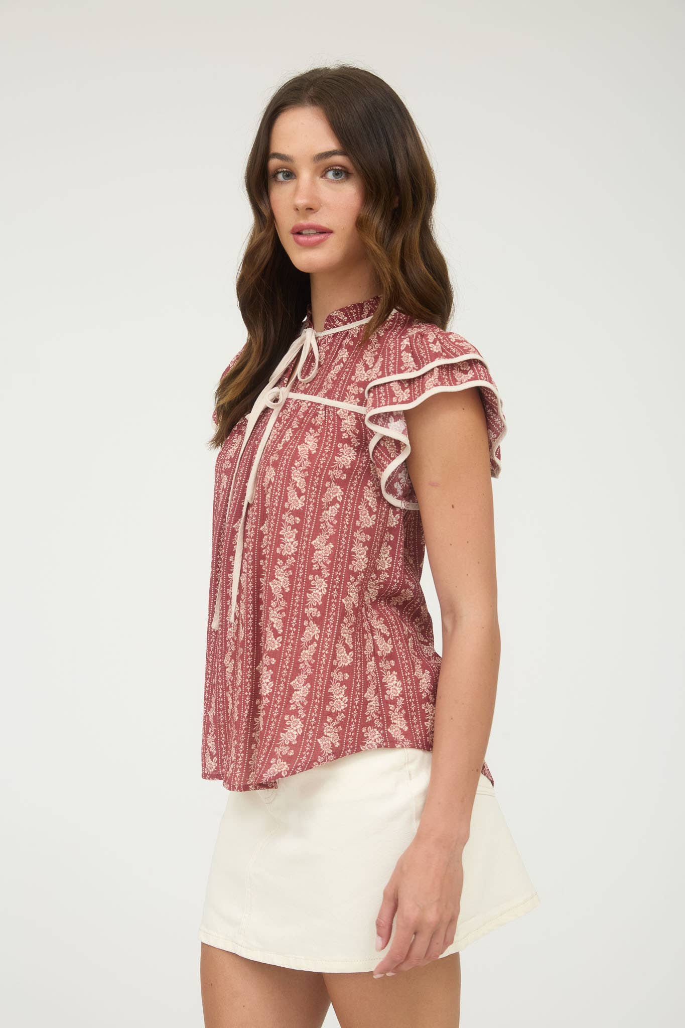 Rosé Ruffle Blouse