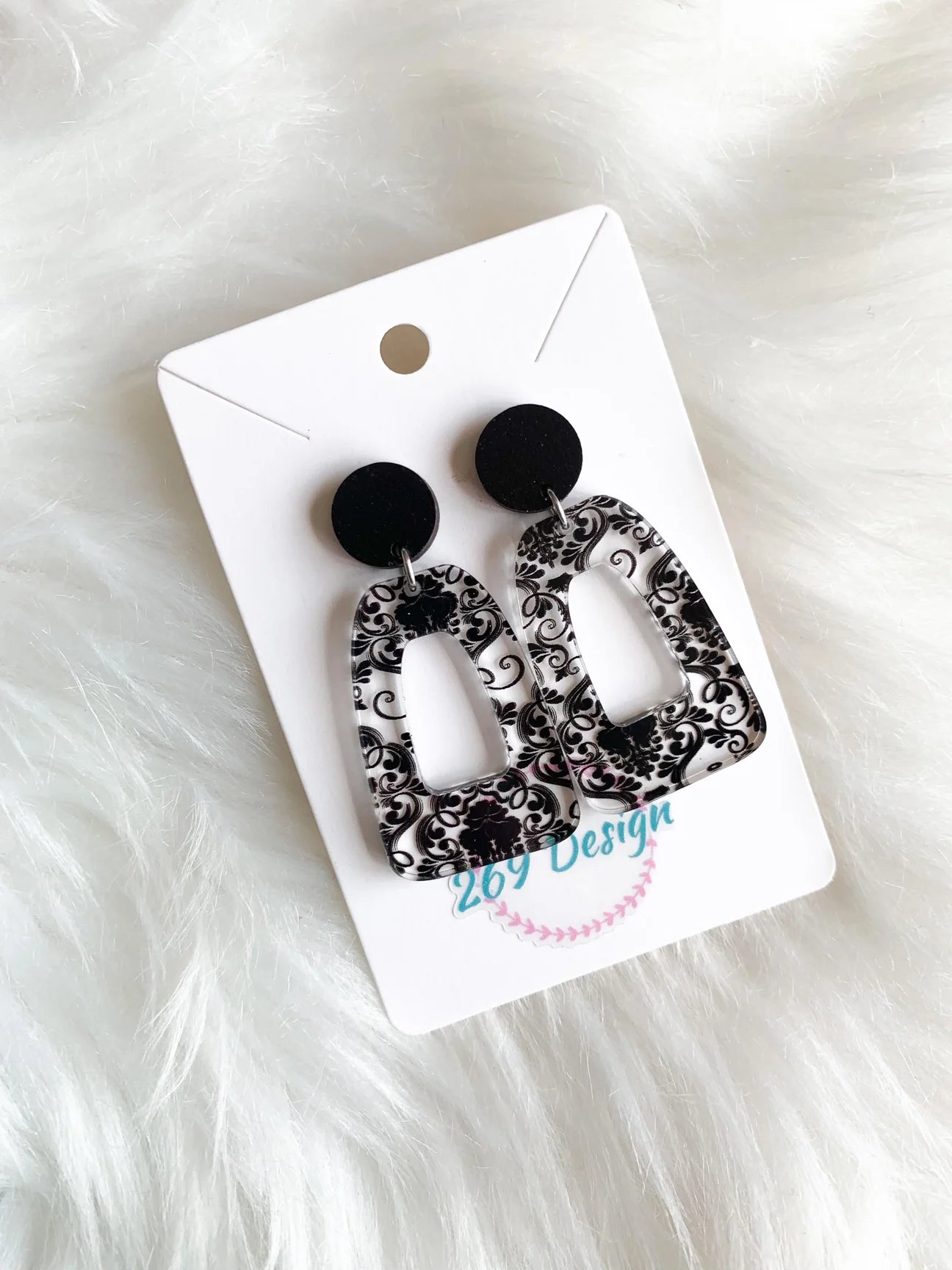 Black Lace Dangle Earrings
