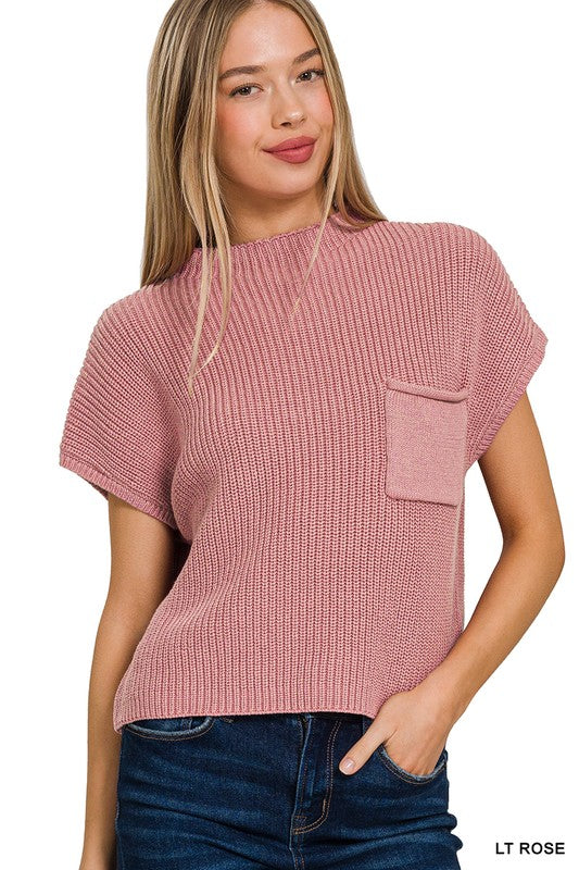 Blush Bloom Short Sleeve Sweater