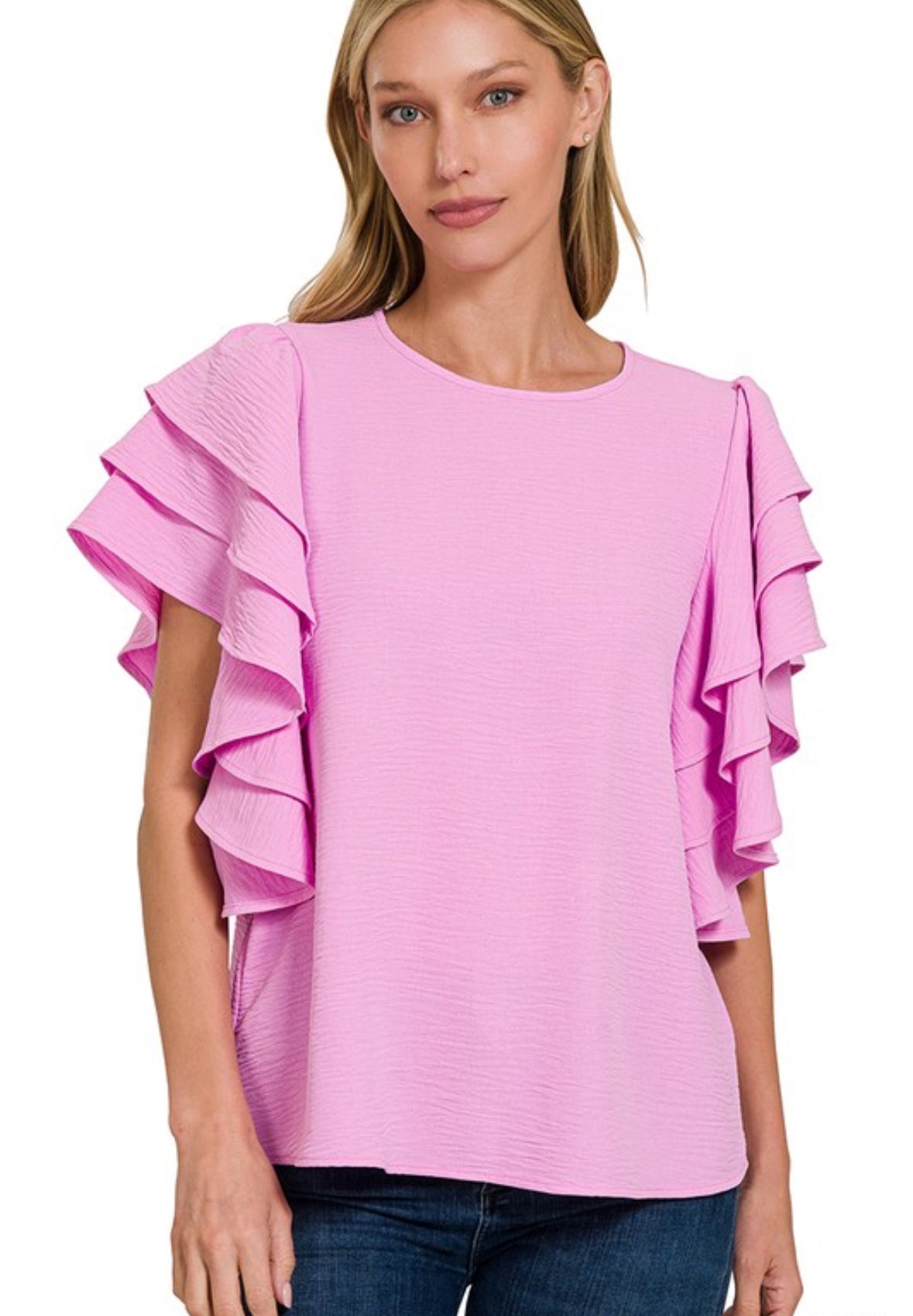 Rosy Ruffle Blouse