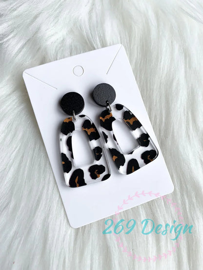 Leopard Print Dangle Earrings