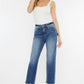 Straight Leg Frayed Hem Kan Can Jeans