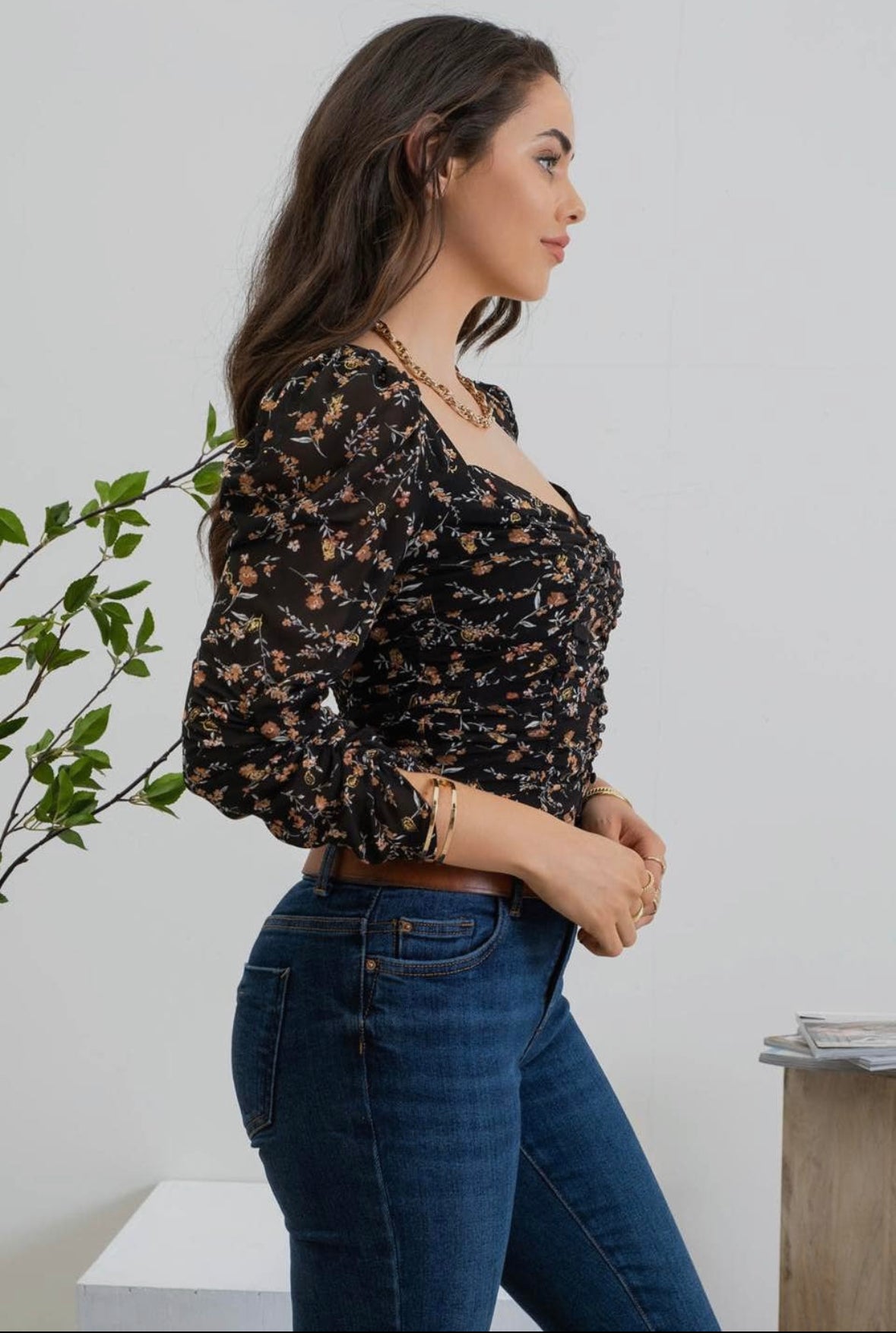 Falling Leave Floral Top