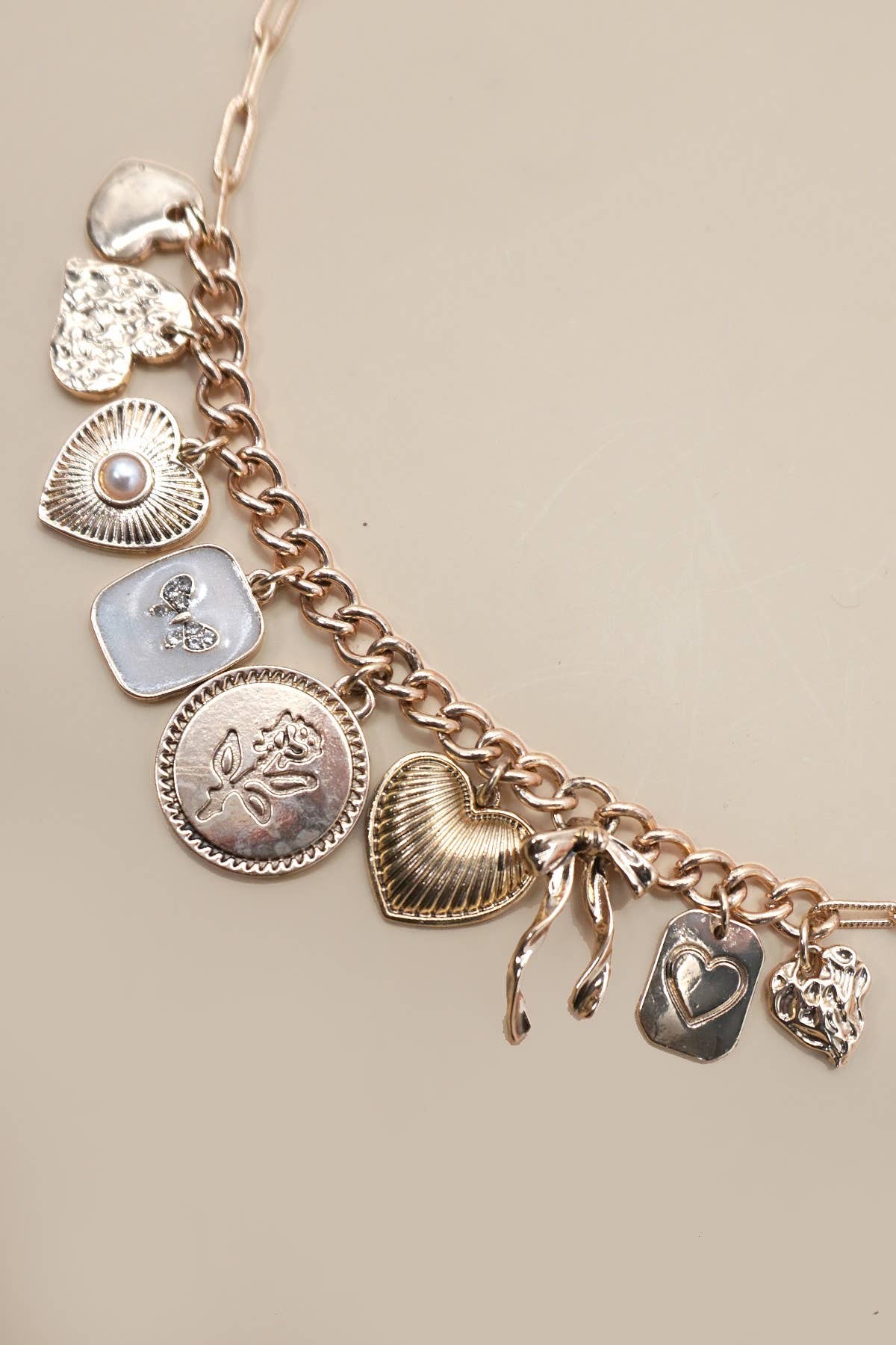 Flower Coin Charm Necklace