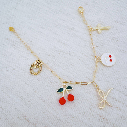 Cherry Chic Charm Bracelet
