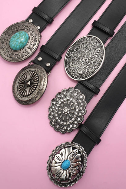 Western Oval Buckle Belt