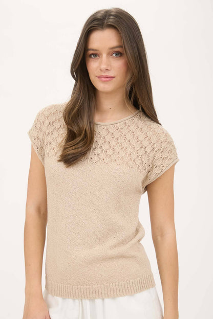 Almond Latte Knit Top