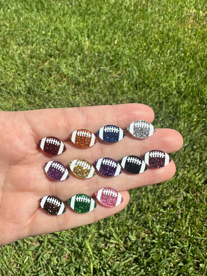 Purple Football Glitter Studs